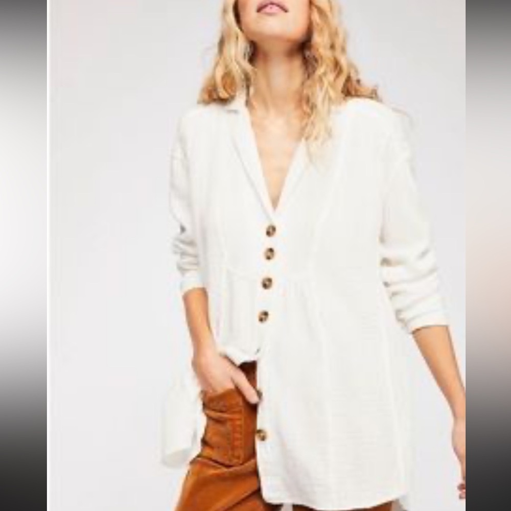 Free People XS All About The Feels Button-Down Shirt